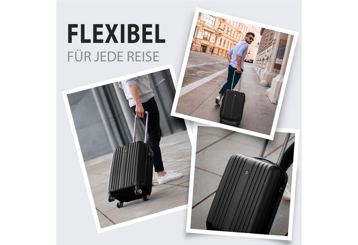 FERGÉ Kofferset Hartschale 3 teilig Koffer Set erweiterbar TOULOUSE, 4 Rollen, (3er Kofferset stabil und leicht mit Zahlenschloß, 3 tlg., Hartschalen-Trolley Set 3 Größen Handgepäck Koffer M XL), Trolley 3er Koffer Set, Reisekoffer 4 Rollen, Premium Rollkoffer Bild 3