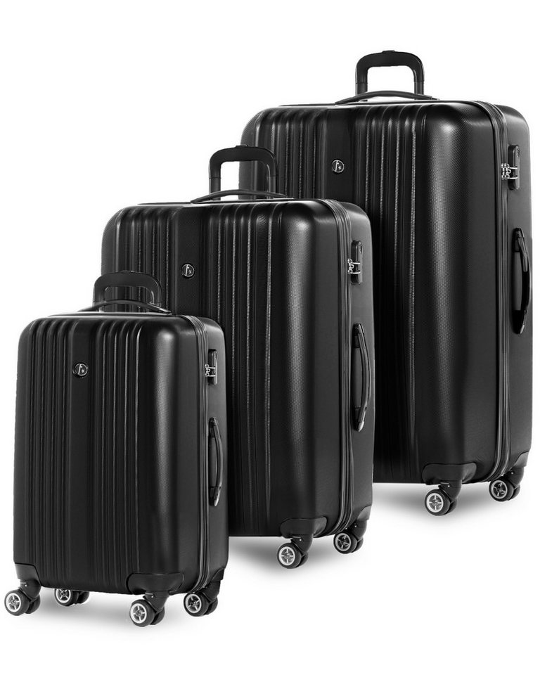 FERGÉ Kofferset Hartschale 3 teilig Koffer Set erweiterbar TOULOUSE, 4 Rollen, (3er Kofferset stabil und leicht mit Zahlenschloß, 3 tlg., Hartschalen-Trolley Set 3 Größen Handgepäck Koffer M XL), Trolley 3er Koffer Set, Reisekoffer 4 Rollen, Premium Rollkoffer Bild 4