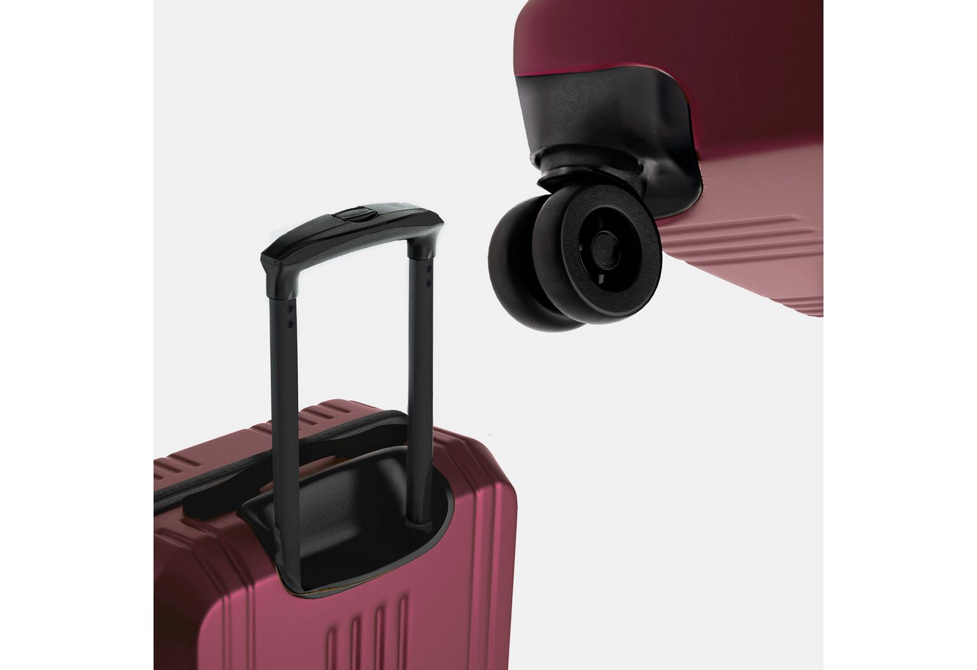 FERGÉ Kofferset Hartschale 3 teilig Koffer Set CANNES TSA-Schloß Burgund, 4 Rollen Rollen, (3 tlg), Trolley 3er Koffer Set, Premium Reisekoffer 4 Doppelrollen TSA-Schloss Bild 2