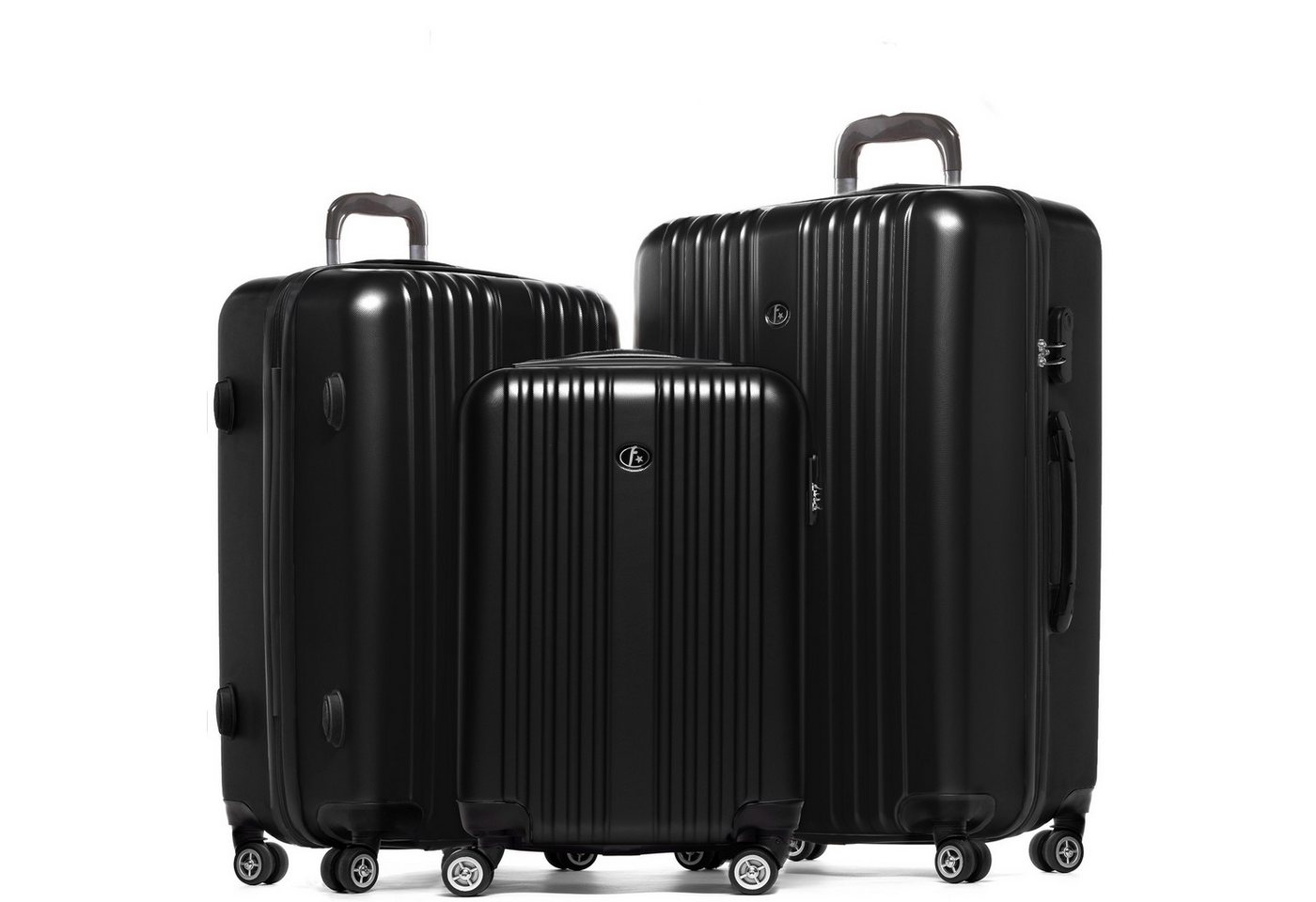 FERGÉ Kofferset Hartschale 3 teilig Koffer Set TOULOUSE, 4 Rollen, (3er Kofferset stabil und leicht mit Zahlenschloß, 3 tlg., Hartschalen-Trolley Set 3 Größen Handgepäck Koffer M XL), Trolley 3er Koffer Set, Reisekoffer 4 Rollen, Premium Rollkoffer Bild 4