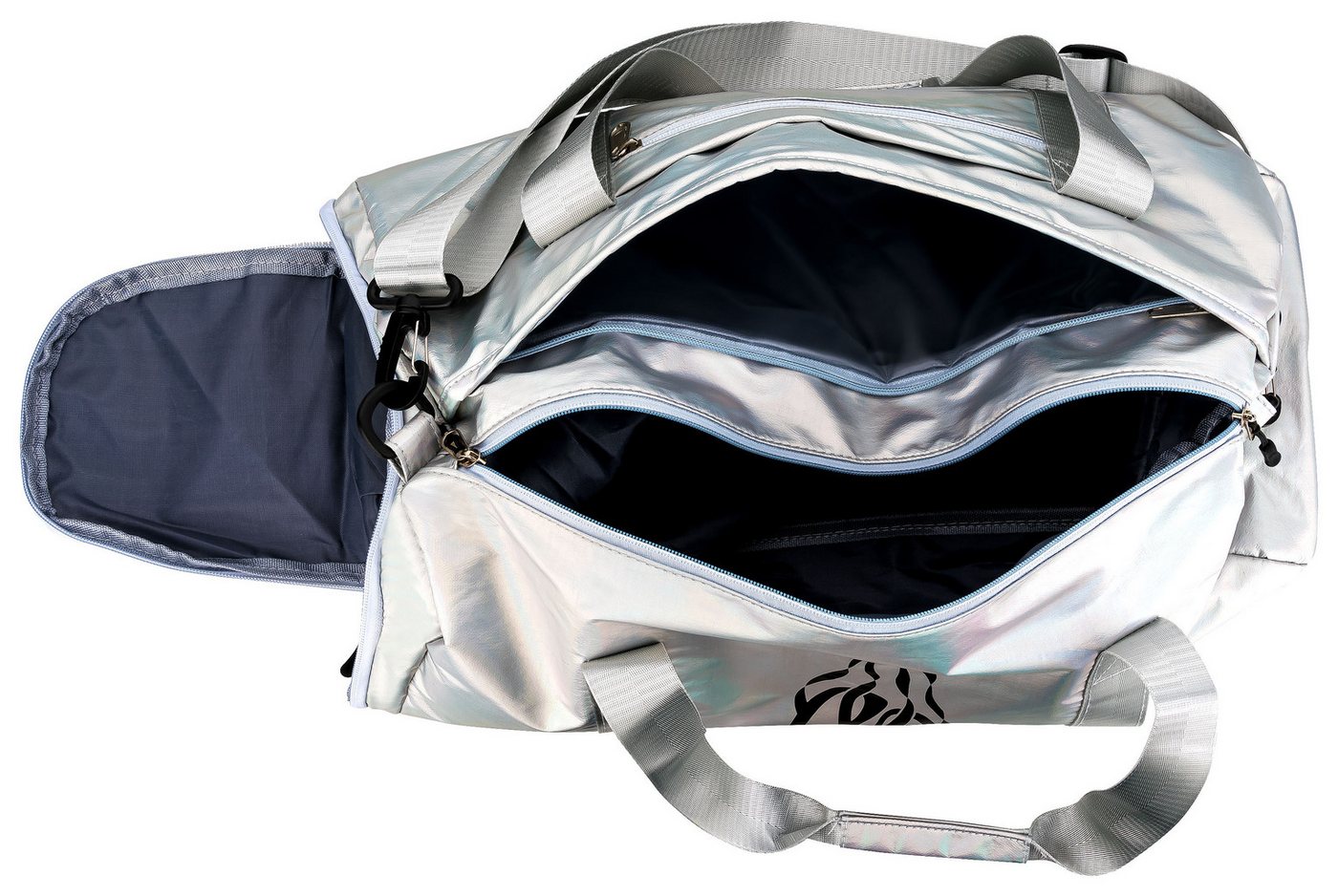 tanzmuster Sporttasche Ballett Tasche silber, mit Ballettschuhe Aufdruck Bild 5