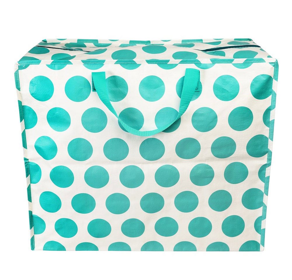 LS-LebenStil Aufbewahrungstasche XXL Jumbo Bag Türkis Spotlight 55cm Recycelt Nachhaltig Einkaufstasche (Unterbettkommode Organizer Aufbewahrungsbox, 1-tlg., Einkaufstasche mit Reißverschluss Shopper Riesentasche Tragetasche), Aufbewahrung von Bettwäsche Kleidung Wäsche Spielzeug - Rechteckig Bild 2