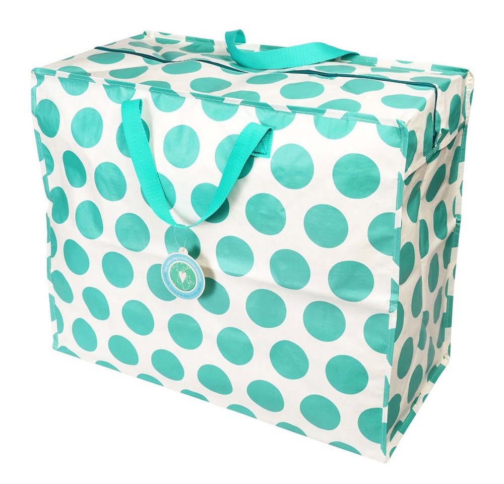 LS-LebenStil Aufbewahrungstasche XXL Jumbo Bag Türkis Spotlight 55cm Recycelt Nachhaltig Einkaufstasche (Unterbettkommode Organizer Aufbewahrungsbox, 1-tlg., Einkaufstasche mit Reißverschluss Shopper Riesentasche Tragetasche), Aufbewahrung von Bettwäsche Kleidung Wäsche Spielzeug - Rechteckig Bild 4