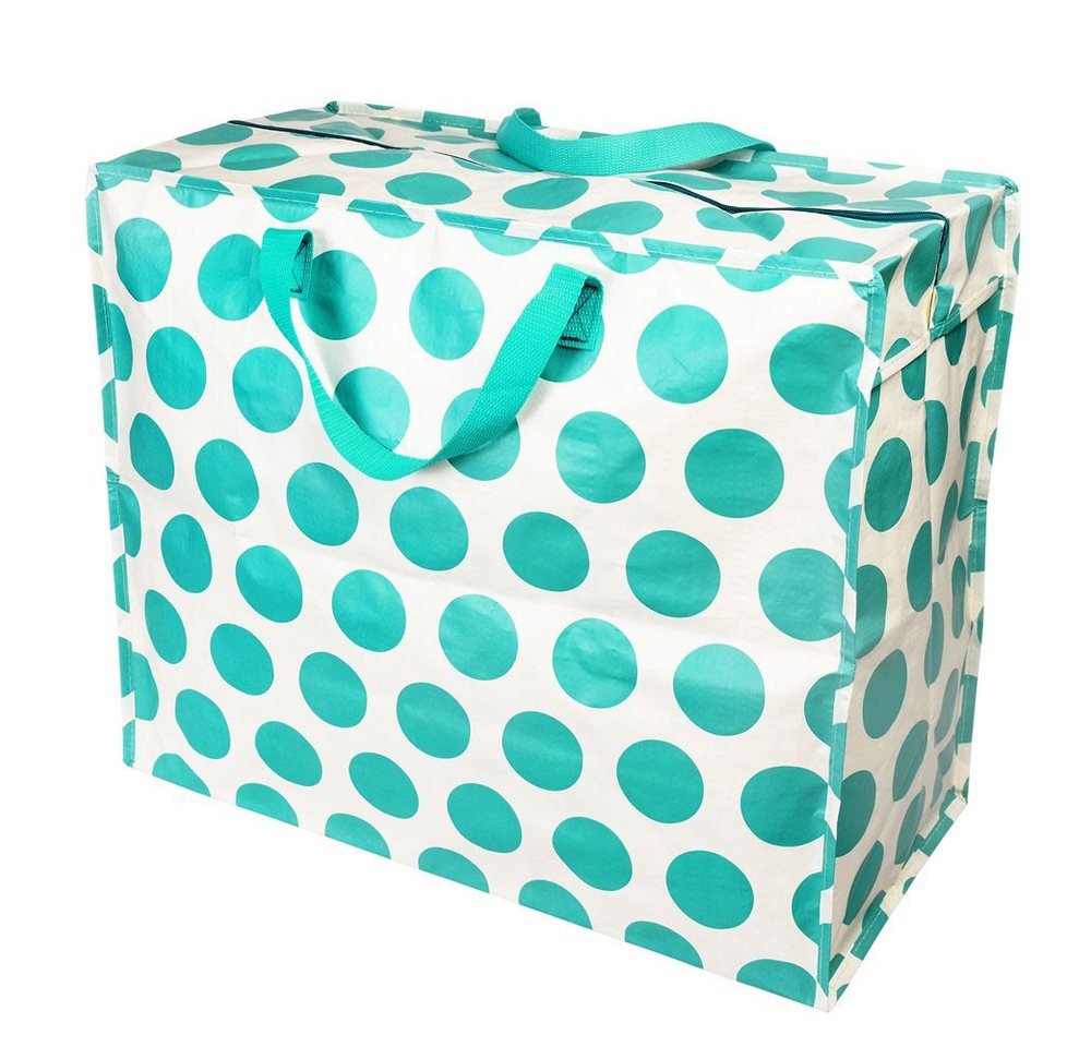 LS-LebenStil Aufbewahrungstasche XXL Jumbo Bag Türkis Spotlight 55cm Recycelt Nachhaltig Einkaufstasche (Unterbettkommode Organizer Aufbewahrungsbox, 1-tlg., Einkaufstasche mit Reißverschluss Shopper Riesentasche Tragetasche), Aufbewahrung von Bettwäsche Kleidung Wäsche Spielzeug - Rechteckig Bild 5