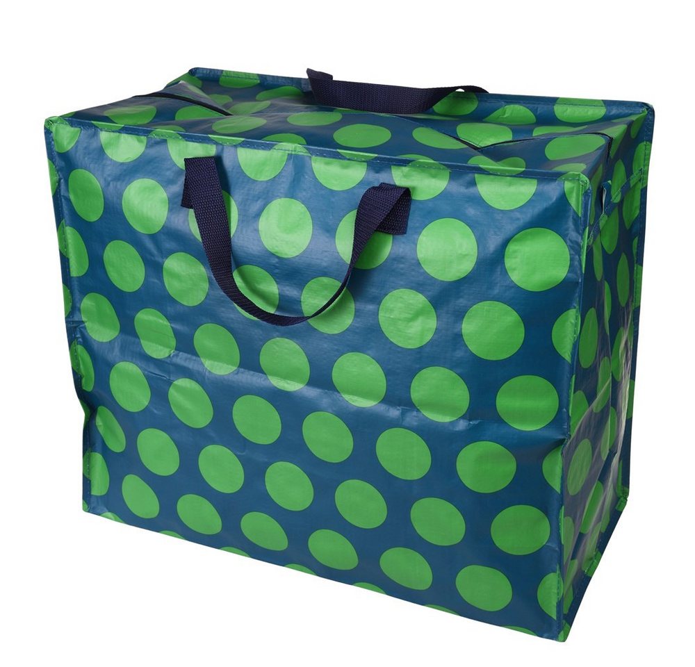 LS-LebenStil Aufbewahrungstasche XXL Jumbo Bag Green Spotlight 55cm Recycelt Nachhaltig Einkaufstasche (Unterbettkommode Organizer Aufbewahrungsbox, 1-tlg., Einkaufstasche mit Reißverschluss Shopper Riesentasche Tragetasche), Aufbewahrung von Bettwäsche Kleidung Wäsche Spielzeug - Rechteckig