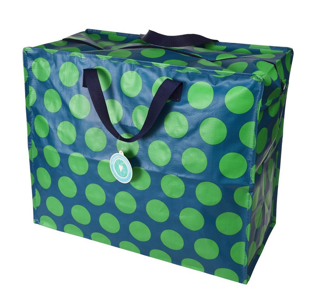 LS-LebenStil Aufbewahrungstasche XXL Jumbo Bag Green Spotlight 55cm Recycelt Nachhaltig Einkaufstasche (Unterbettkommode Organizer Aufbewahrungsbox, 1-tlg., Einkaufstasche mit Reißverschluss Shopper Riesentasche Tragetasche), Aufbewahrung von Bettwäsche Kleidung Wäsche Spielzeug - Rechteckig Bild 3