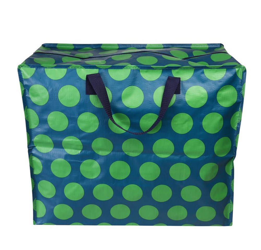 LS-LebenStil Aufbewahrungstasche XXL Jumbo Bag Green Spotlight 55cm Recycelt Nachhaltig Einkaufstasche (Unterbettkommode Organizer Aufbewahrungsbox, 1-tlg., Einkaufstasche mit Reißverschluss Shopper Riesentasche Tragetasche), Aufbewahrung von Bettwäsche Kleidung Wäsche Spielzeug - Rechteckig Bild 4