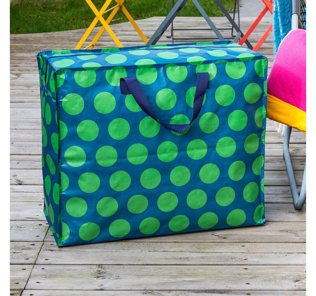 LS-LebenStil Aufbewahrungstasche XXL Jumbo Bag Green Spotlight 55cm Recycelt Nachhaltig Einkaufstasche (Unterbettkommode Organizer Aufbewahrungsbox, 1-tlg., Einkaufstasche mit Reißverschluss Shopper Riesentasche Tragetasche), Aufbewahrung von Bettwäsche Kleidung Wäsche Spielzeug - Rechteckig Bild 5