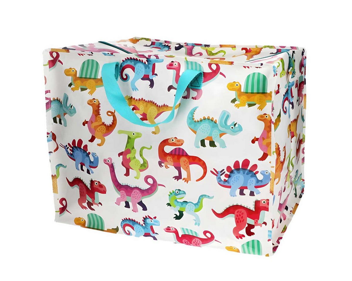 LS-LebenStil Aufbewahrungstasche XXL Jumbo Bag Baby Dinos 55cm Recycelt Nachhaltig Einkaufstasche (Unterbettkommode Organizer Aufbewahrungsbox, 1-tlg., Einkaufstasche mit Reißverschluss Shopper Riesentasche Tragetasche), Aufbewahrung von Bettwäsche Kleidung Wäsche Spielzeug - Rechteckig Bild 2