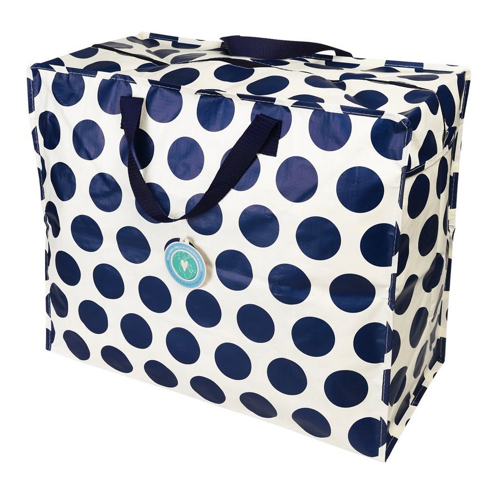 LS-LebenStil Aufbewahrungstasche XXL Jumbo Bag Navy Spotlight 55cm Recycelt Nachhaltig Einkaufstasche (Unterbettkommode Organizer Aufbewahrungsbox, 1-tlg., Einkaufstasche mit Reißverschluss Shopper Riesentasche Tragetasche), Aufbewahrung von Bettwäsche Kleidung Wäsche Spielzeug - Rechteckig