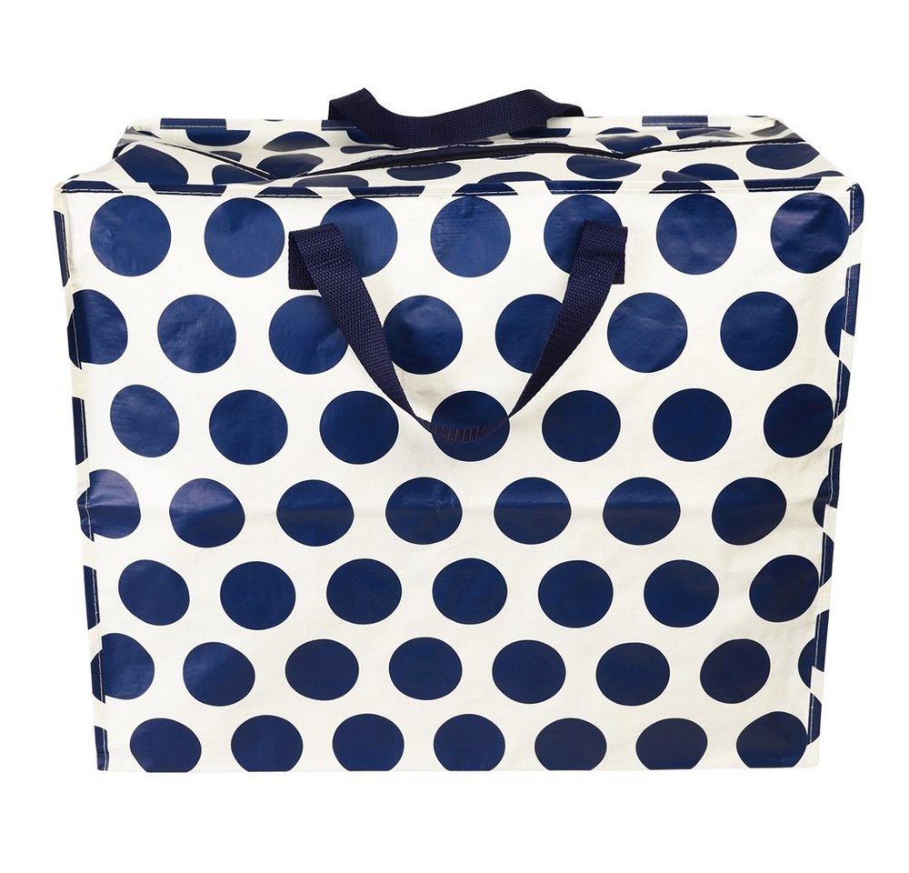 LS-LebenStil Aufbewahrungstasche XXL Jumbo Bag Navy Spotlight 55cm Recycelt Nachhaltig Einkaufstasche (Unterbettkommode Organizer Aufbewahrungsbox, 1-tlg., Einkaufstasche mit Reißverschluss Shopper Riesentasche Tragetasche), Aufbewahrung von Bettwäsche Kleidung Wäsche Spielzeug - Rechteckig Bild 3