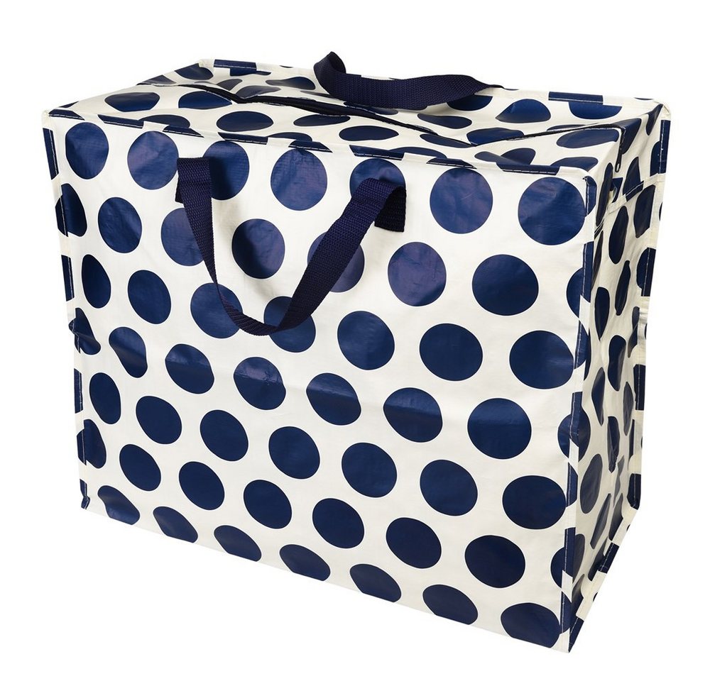 LS-LebenStil Aufbewahrungstasche XXL Jumbo Bag Navy Spotlight 55cm Recycelt Nachhaltig Einkaufstasche (Unterbettkommode Organizer Aufbewahrungsbox, 1-tlg., Einkaufstasche mit Reißverschluss Shopper Riesentasche Tragetasche), Aufbewahrung von Bettwäsche Kleidung Wäsche Spielzeug - Rechteckig Bild 4