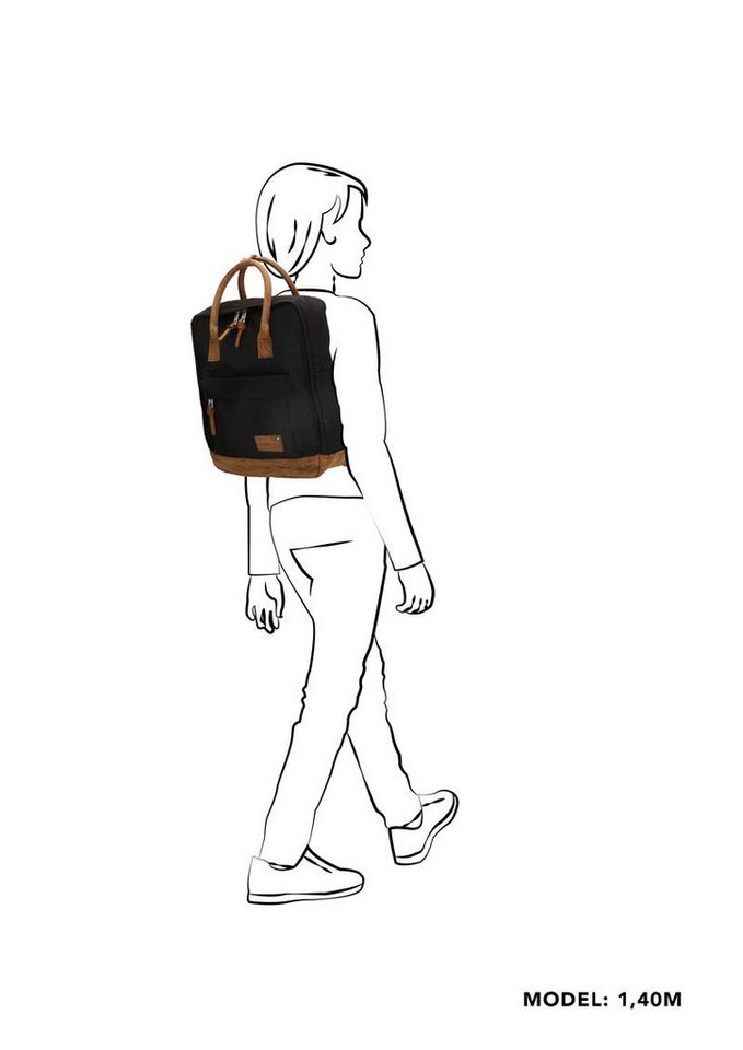 Enrico Benetti Freizeitrucksack Cityrucksack leicht für Damen und Herren (klein, mit Laptopfach), mit Lederimitat Applikationen, in tollen Farben