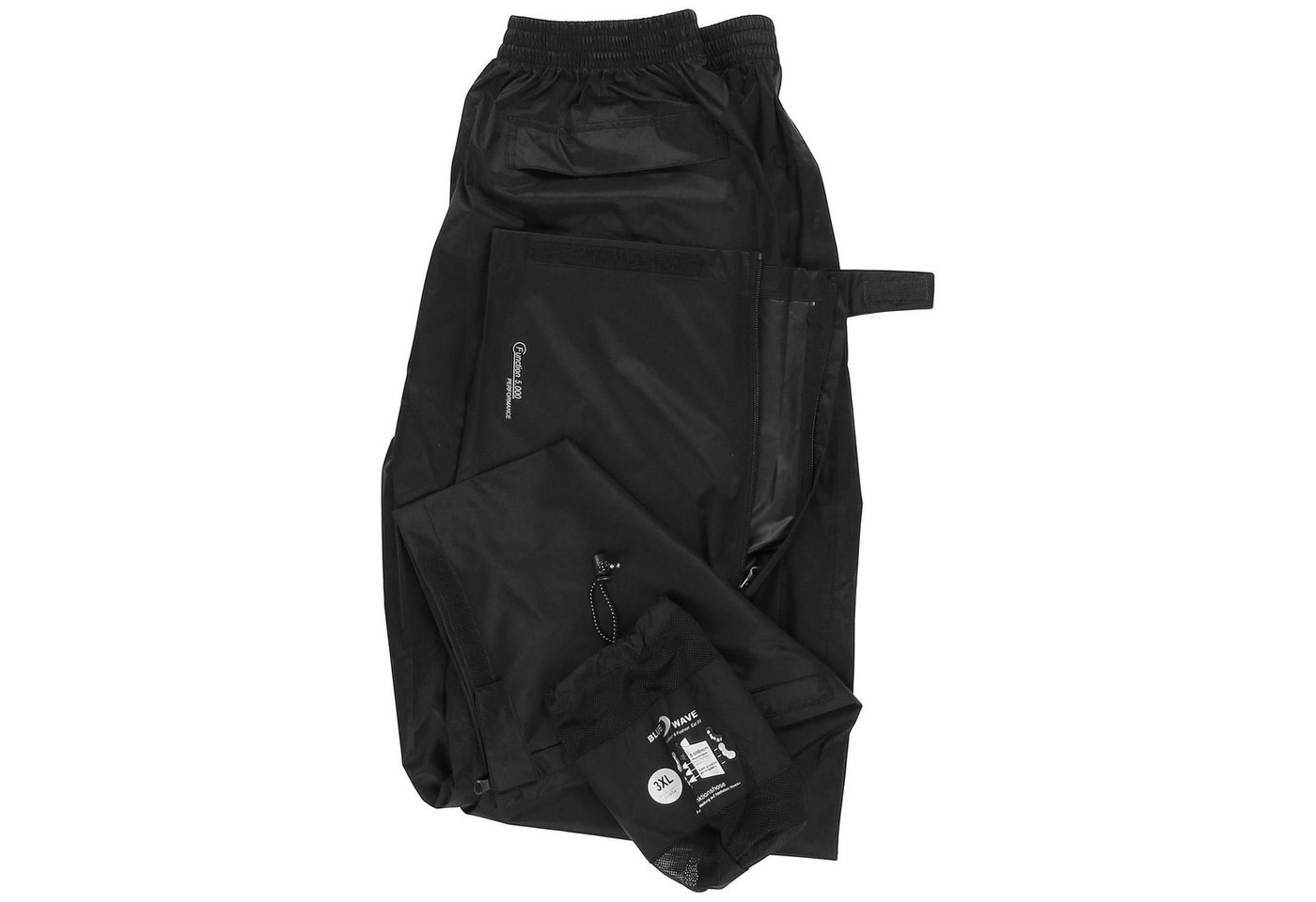 RennerXXL Regenhose Falko Leichte Dünne Radhose - Überhose, Herren Übergrößen XXL-8XL leicht und klein verstaubar, seitlicher Reißverschluss bis Wade Bild 2