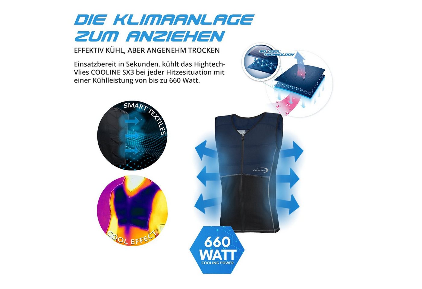E.COOLINE Funktionsweste Kühlweste für Kinder - angenehme Kühlung durch Aktivierung mit Wasser stundenlange Kühlung nach Aktivierung mit Wasser Bild 4