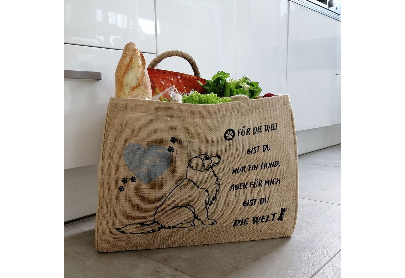 Domelo Einkaufsshopper Domelo große Jute Einkaufskorb, 100% Vegane Einkaufstasche/ Handtasche, verstärkter Boden, wasserabweisende Innenbeschichtung Bild 2