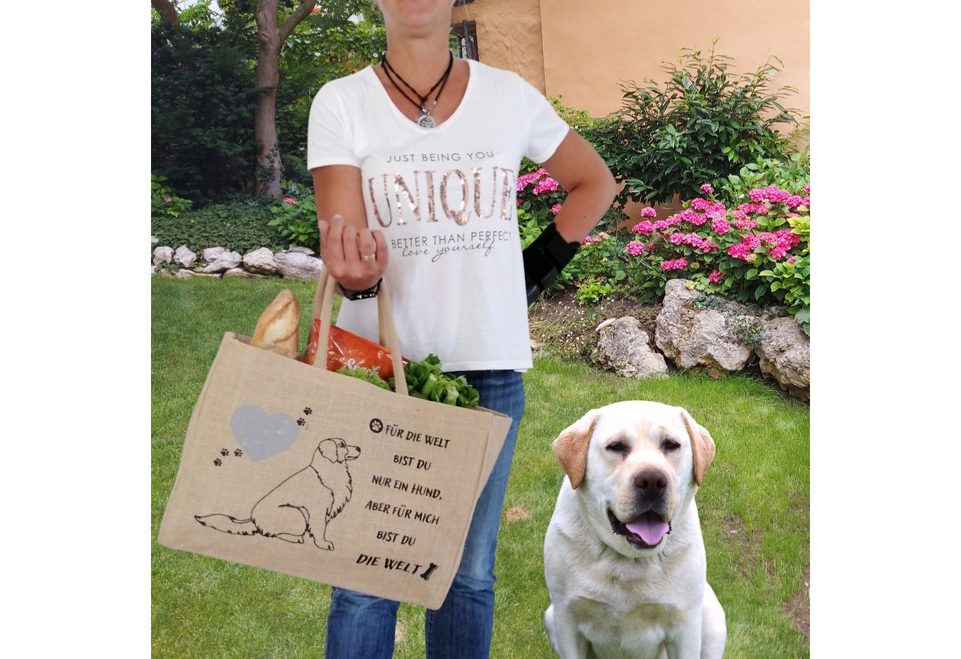 Domelo Einkaufsshopper Domelo große Jute Einkaufskorb, 100% Vegane Einkaufstasche/ Handtasche, verstärkter Boden, wasserabweisende Innenbeschichtung Bild 4