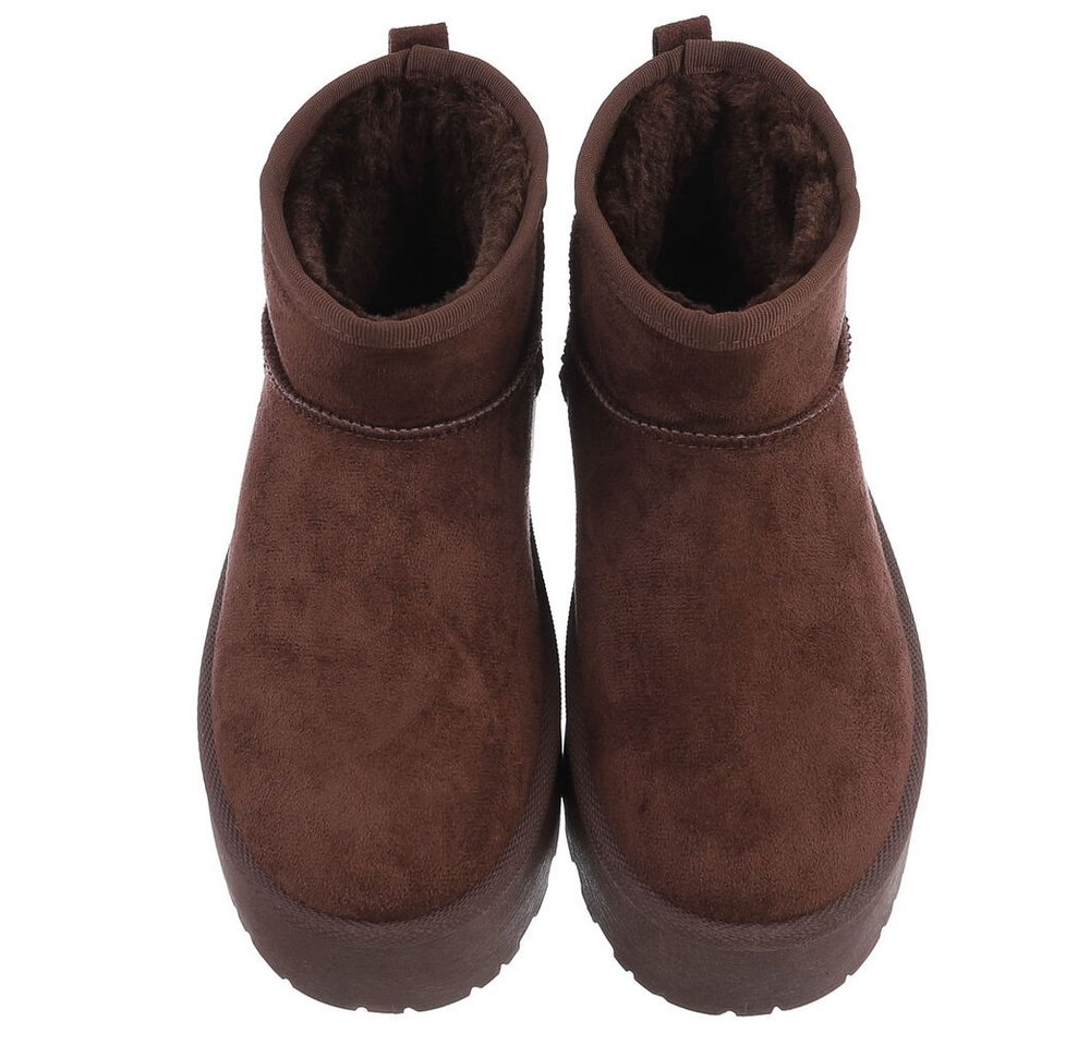 Ital-Design Stilvolle Stiefeletten mit Verzierung für Damen Snowboots (90927547) Flach Stiefeletten in Braun Bild 3