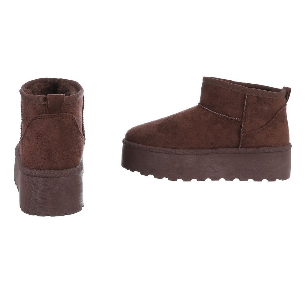 Ital-Design Stilvolle Stiefeletten mit Verzierung für Damen Snowboots (90927547) Flach Stiefeletten in Braun Bild 4