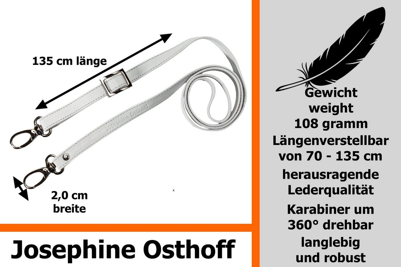 Josephine Osthoff Schulterriemen Schulterriemen 2 cm weiß/silber Bild 3
