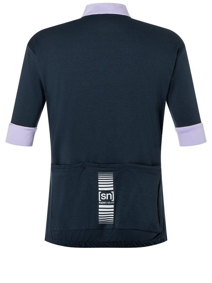 SUPER.NATURAL Radtrikot Merino Fahrradtrikot M GRAVIER CAMISA Merino-Materialmix mit reflektierenden Logos