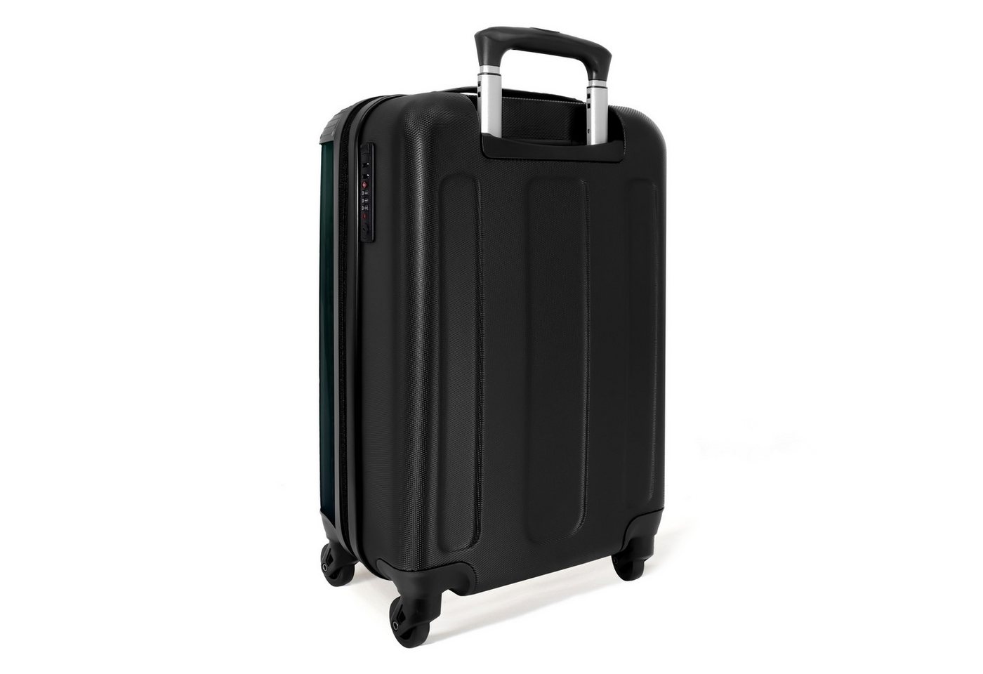 NoBoringSuitcases.com© Kinderkoffer Silhouette eines Fußballspielers in Grün und Blau 55x35x20cm, 4 Rollen, Handgepäck Koffer, Hartschalenkoffer Kinder, Reisekoffer Jungen Bild 3