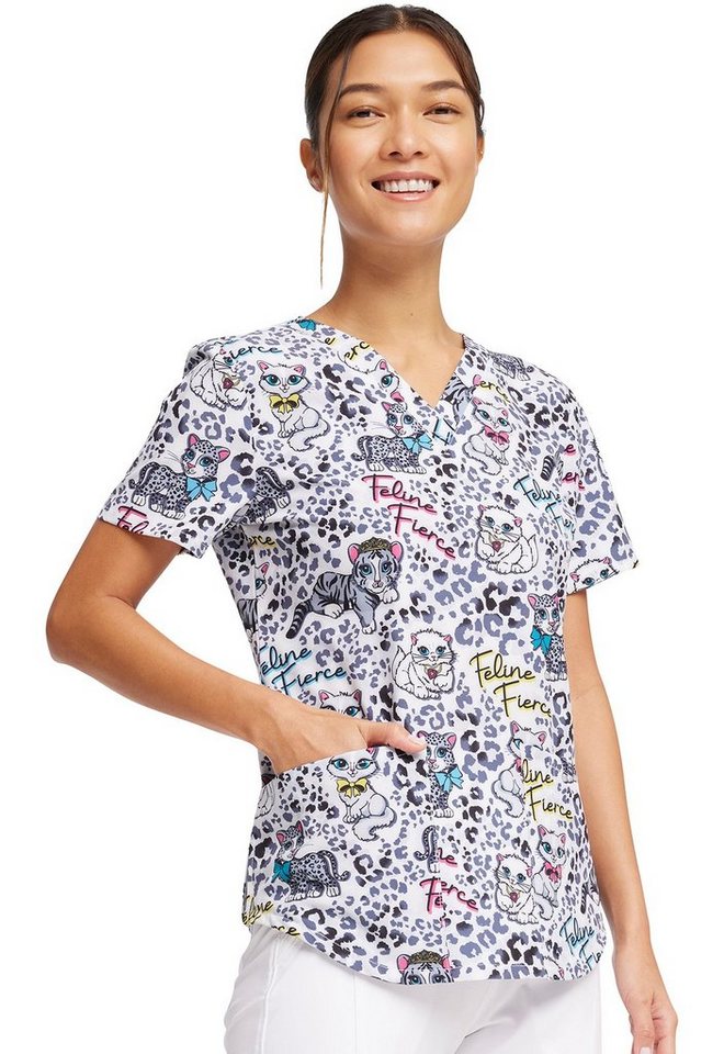 Cherokee Funktionsbluse Bunt bedruckter Damen Kasack "Niedliche Katzen" Kasack mit Motiv Bild 2