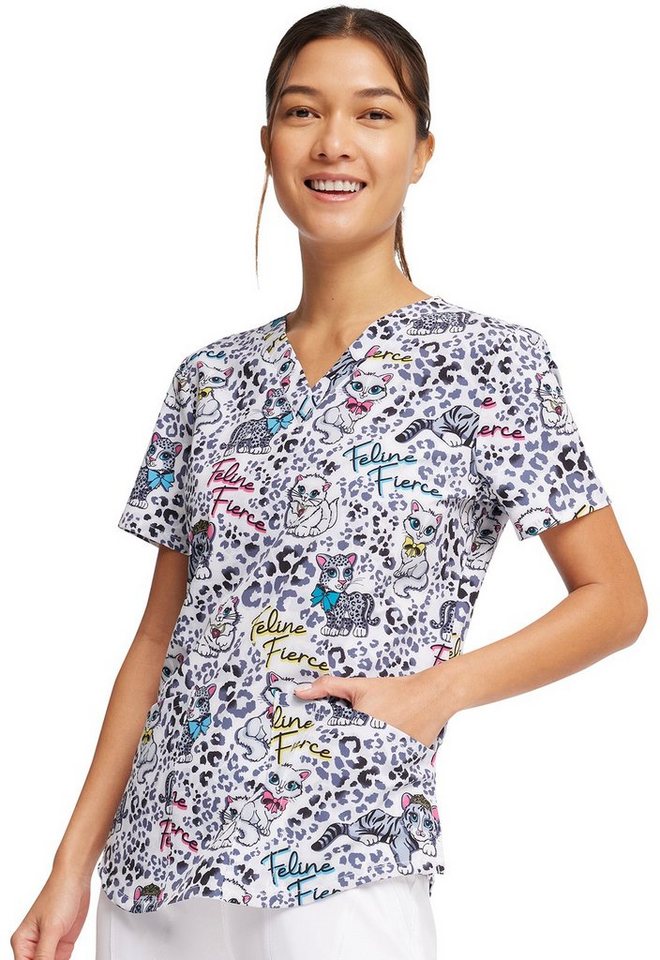 Cherokee Funktionsbluse Bunt bedruckter Damen Kasack "Niedliche Katzen" Kasack mit Motiv Bild 3