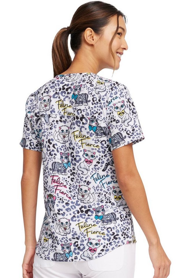 Cherokee Funktionsbluse Bunt bedruckter Damen Kasack "Niedliche Katzen" Kasack mit Motiv Bild 4