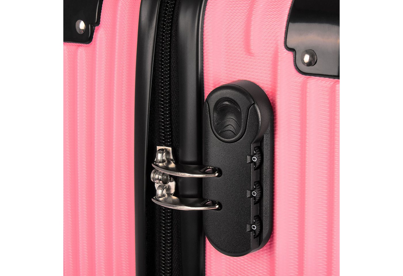 BRUBAKER Handgepäckkoffer London - Handgepäck Koffer Reisekoffer mit Zahlenschloss, 4 Rollen, 37 x 56 x 22 cm - ABS Trolley - Hartschalen Rollkoffer, Größe M Bild 2