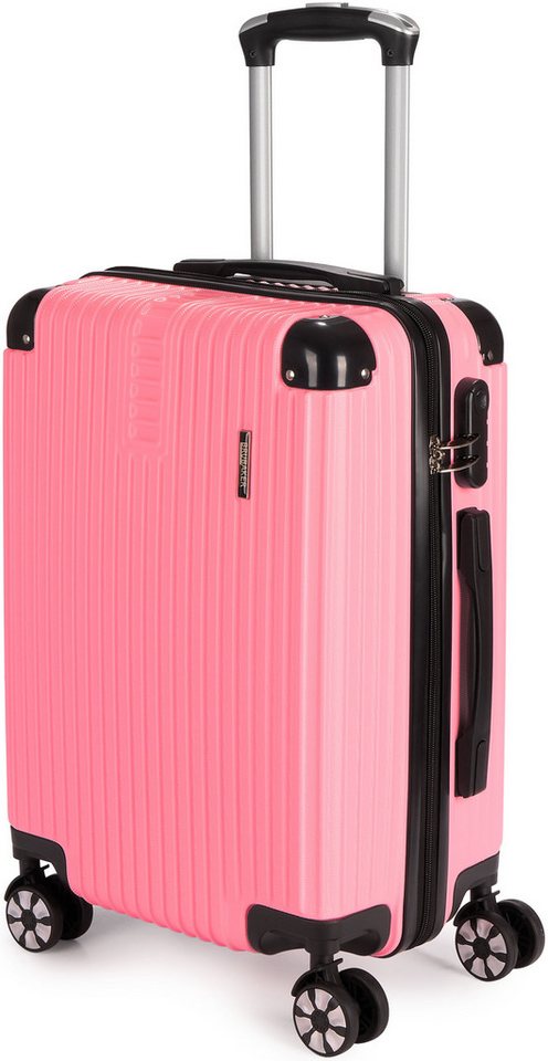 BRUBAKER Handgepäckkoffer London - Handgepäck Koffer Reisekoffer mit Zahlenschloss, 4 Rollen, 37 x 56 x 22 cm - ABS Trolley - Hartschalen Rollkoffer, Größe M Bild 5