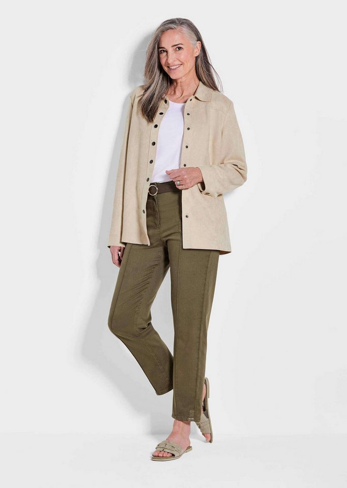 GOLDNER Outdoorjacke Leichte Damenjacke in Velourslederoptik Damen Indoorjacke braun, Veloursoptik, Langarm, weich, Übergangsjacke Bild 3
