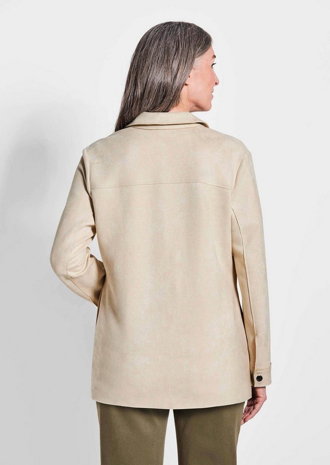GOLDNER Outdoorjacke Leichte Damenjacke in Velourslederoptik Damen Indoorjacke braun, Veloursoptik, Langarm, weich, Übergangsjacke Bild 4