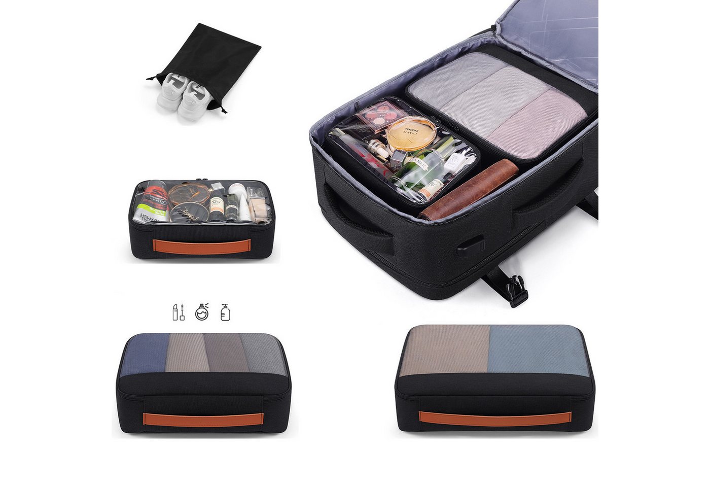 HAUSS SPOLE Reisetasche 4-teiliges Schultasche Handgepäck Wasserdicht, 40L, 17 Zoll Laptop Bild 2