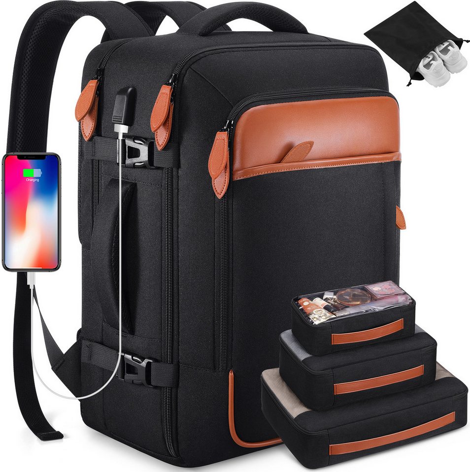 HAUSS SPOLE Reisetasche 4-teiliges Schultasche Handgepäck Wasserdicht, 40L, 17 Zoll Laptop Bild 4
