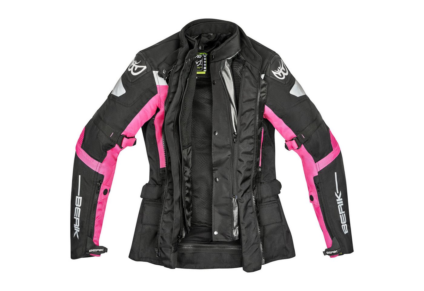 Berik Motorradjacke Furmia wasserdichte Damen Motorrad Textiljacke Verbindungsreißverschluss,Ellenbogenprotektoren enthalten,herausn