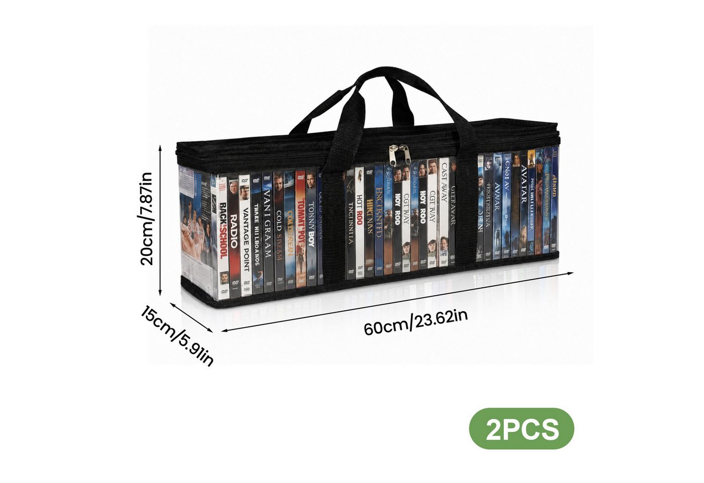 Youyijia Aufbewahrungstasche DVD Aufbewahrungstasche mit Griff CD Organizer Box für Spiele