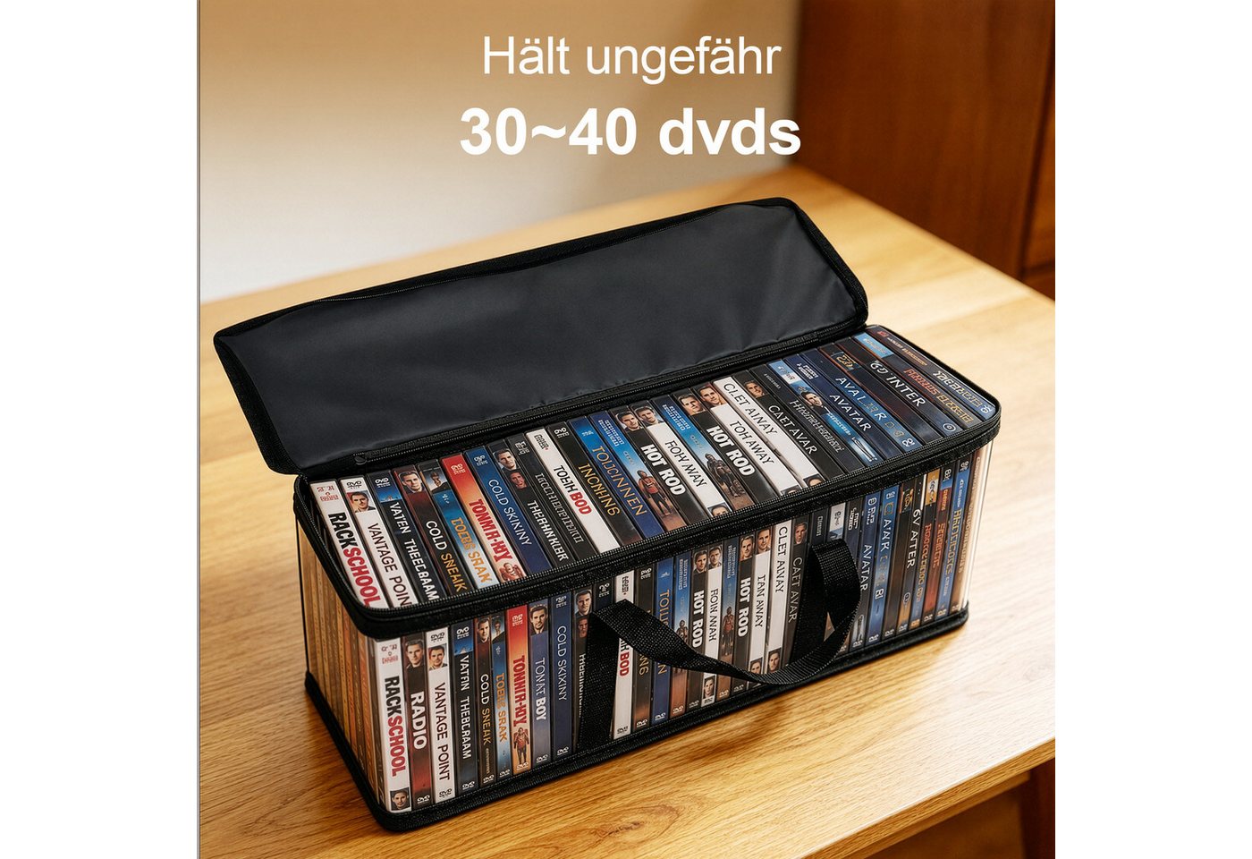 Youyijia Aufbewahrungstasche DVD Aufbewahrungstasche mit Griff CD Organizer Box für Spiele Bild 4