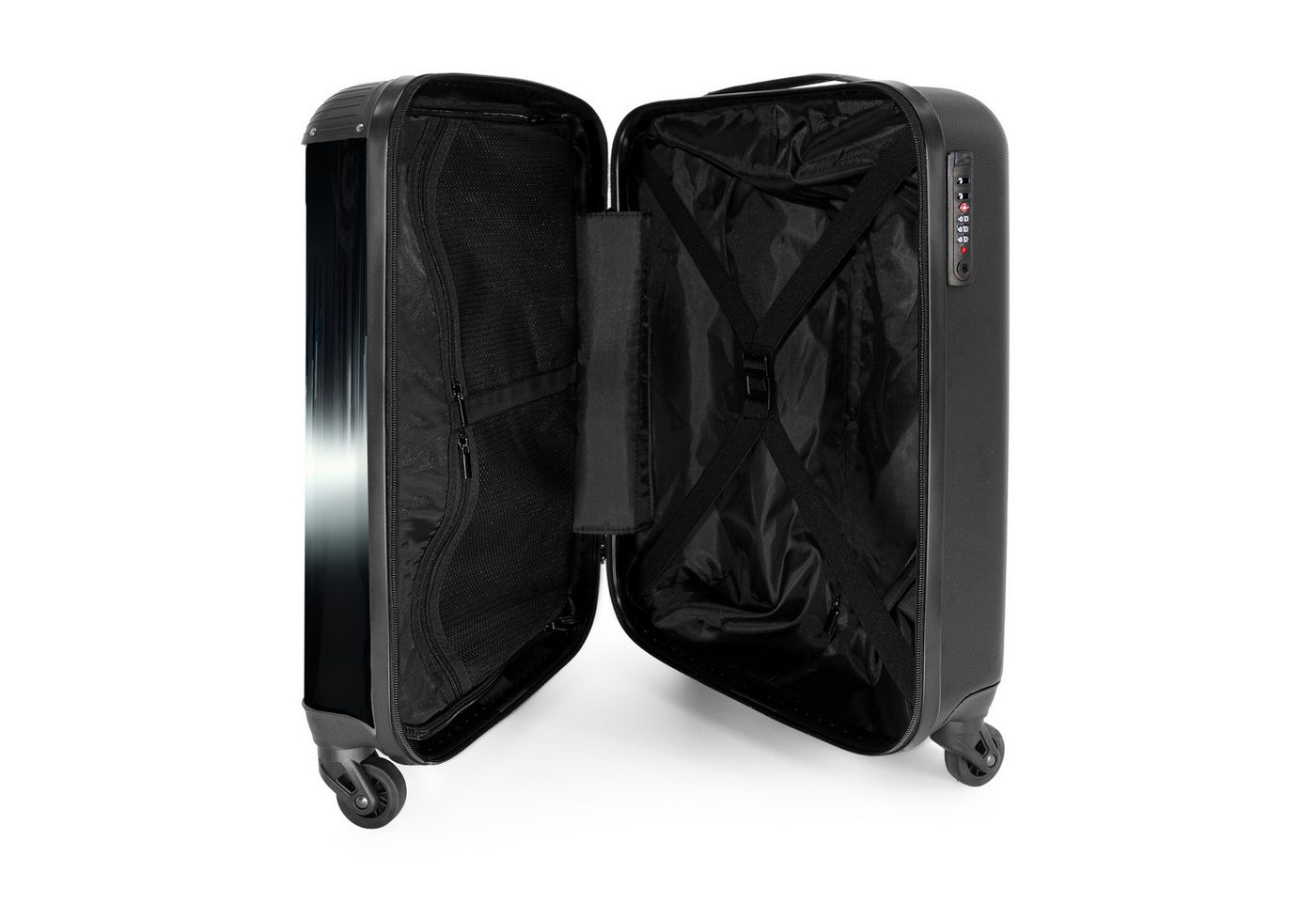 NoBoringSuitcases.com© Kinderkoffer Schwarz-weißes Polizeiauto vor einer Skyline 55x35x20cm, Kinder Koffer Klein, Trolley Handgepäck, Reisekoffer Bild 5