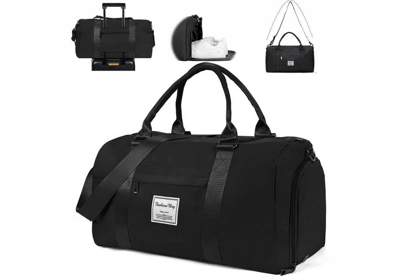 Forrlite Reisetasche Sporttasche wasserdicht Handgepäck-Taschen mit Nassfach & Schuhfach (35L großes Fassungsvermögen, verstellbaren Schultergurten Fitnesstasche, Wasserdicht, Atmungsaktiv, Abriebfest), Travel Gym Tasche Fitnesstasche mit Schultergurt für Herren Damen Bild 5