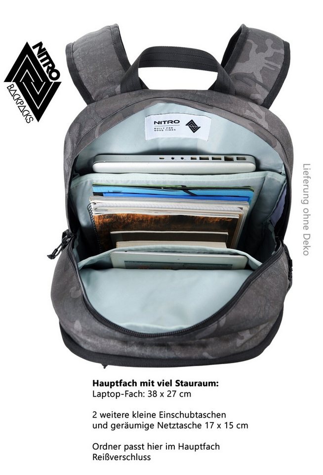 NITRO Schulrucksack NITRO Schulrucksack Jungen Mädchen Future Hero Rucksack (3 Teile Set, inkl. Mäppchen Box, inkl. Mäppchen Füllung 31 Teile), Schulmappe Laptopfach 2 Hauptfächer Daypack Auswahl rmv Bild 2