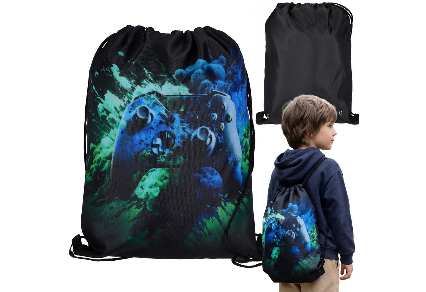Sarcia.eu Turnbeutel Gaming Turnbeutel schwarz, Sportbeutel für Schule 38×33 cm Bild 2