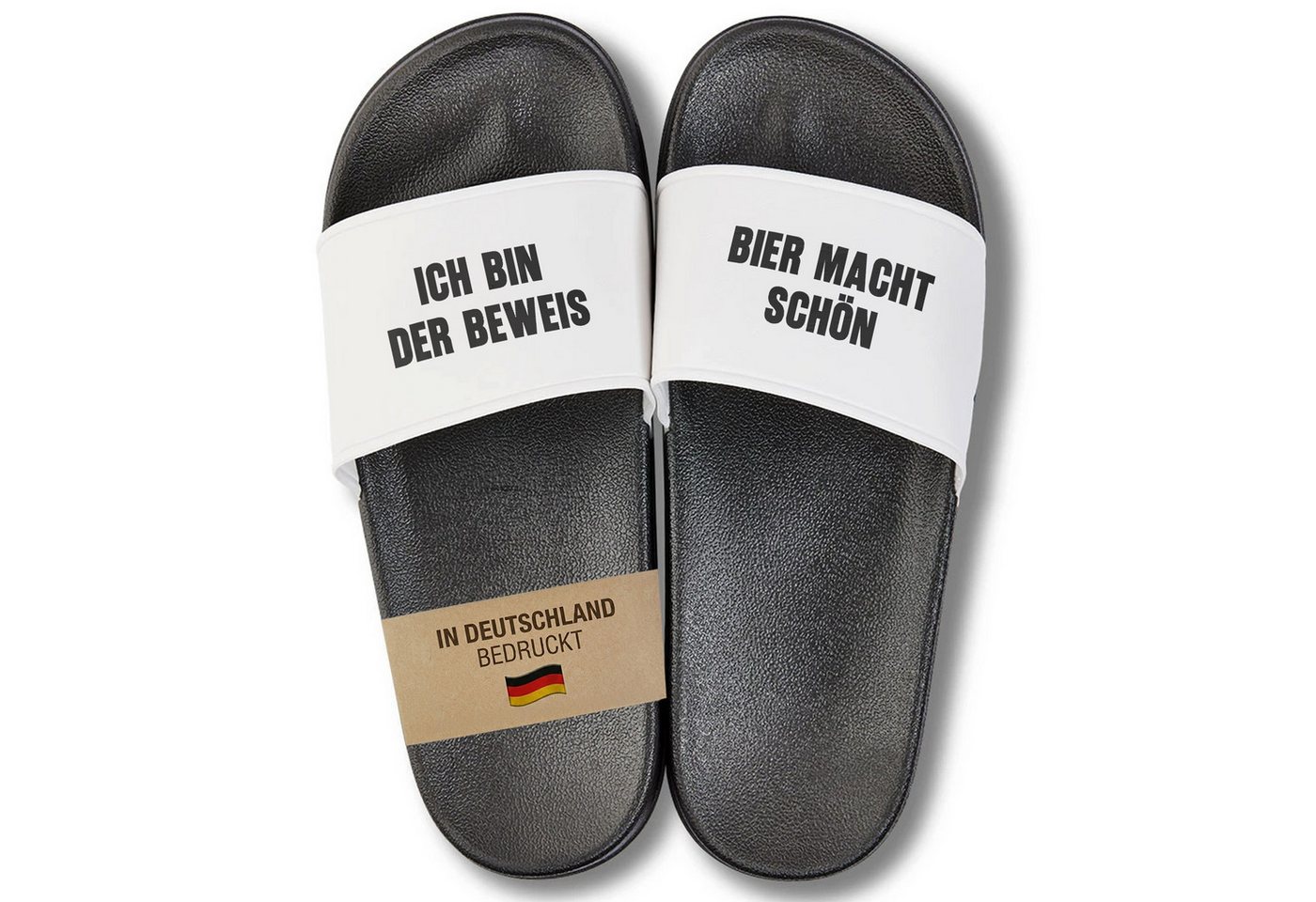 22Feels Geschenk Väter Badelatschen Herren lustig Bier Spruch Sommer Urlaub Badepantolette IN DEUTSCHLAND BEDRUCKT Bild 2