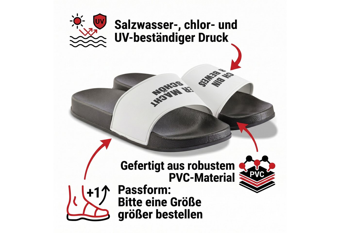 22Feels Geschenk Väter Badelatschen Herren lustig Bier Spruch Sommer Urlaub Badepantolette IN DEUTSCHLAND BEDRUCKT Bild 4