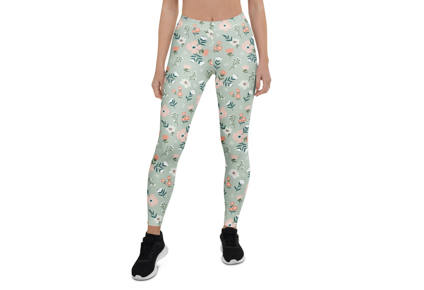 DECALVIBES Funktionsleggings Damen Leggings Basic Happy Flowers Meadow Blickdicht, 4-Wege-Stretch, elastischer Bund, weiches Material