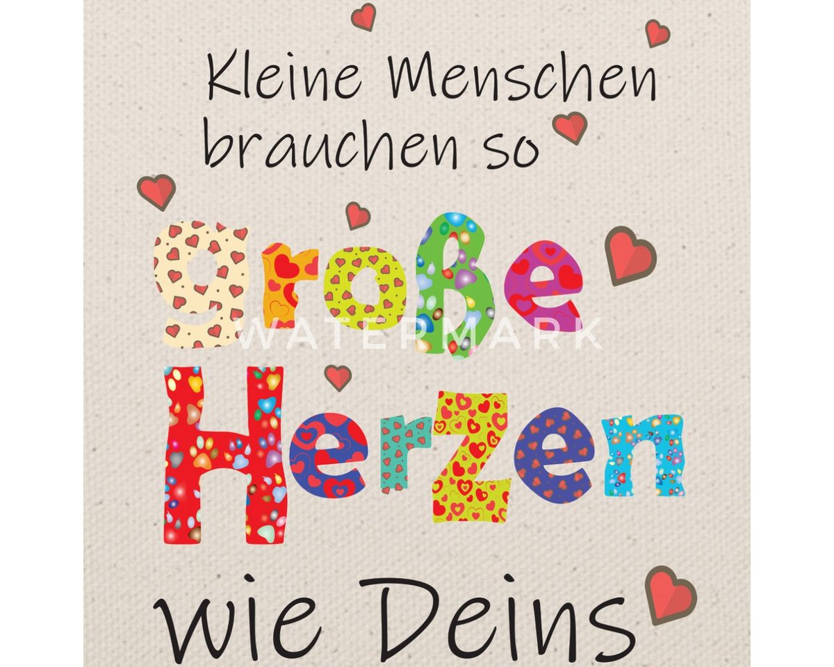 Spreadshirt Kosmetiktasche Große Herzen Abschiedsgeschenk Erzieherin Lehrerin Täschchen (1-tlg) Bild 2