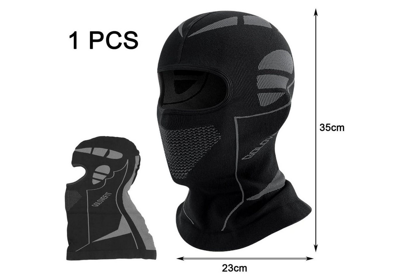 LuxusKollektion Sturmhaube Sturmhaube Skimaske Motorrad Fahrrad unisex wärmend schwarz grau Bild 4