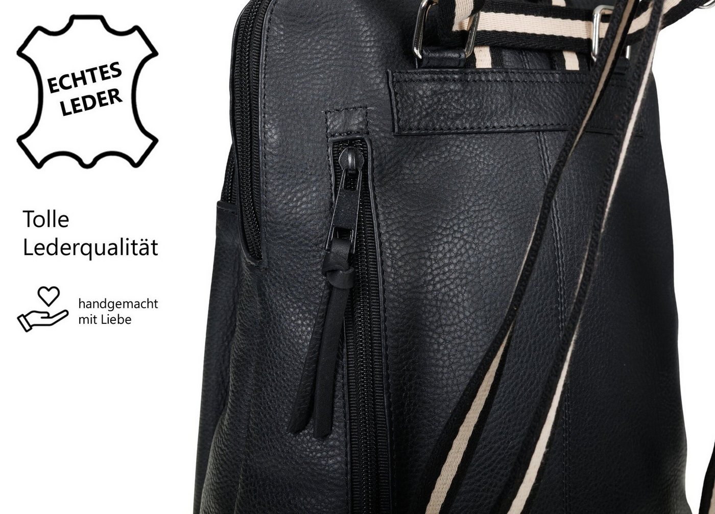 Alessandro Salvatore Cityrucksack Rucksack Leder Damen klein Echtleder Tasche, Damenrucksack small Handtasche Freizeitrucksack Rom 12979 + Etui