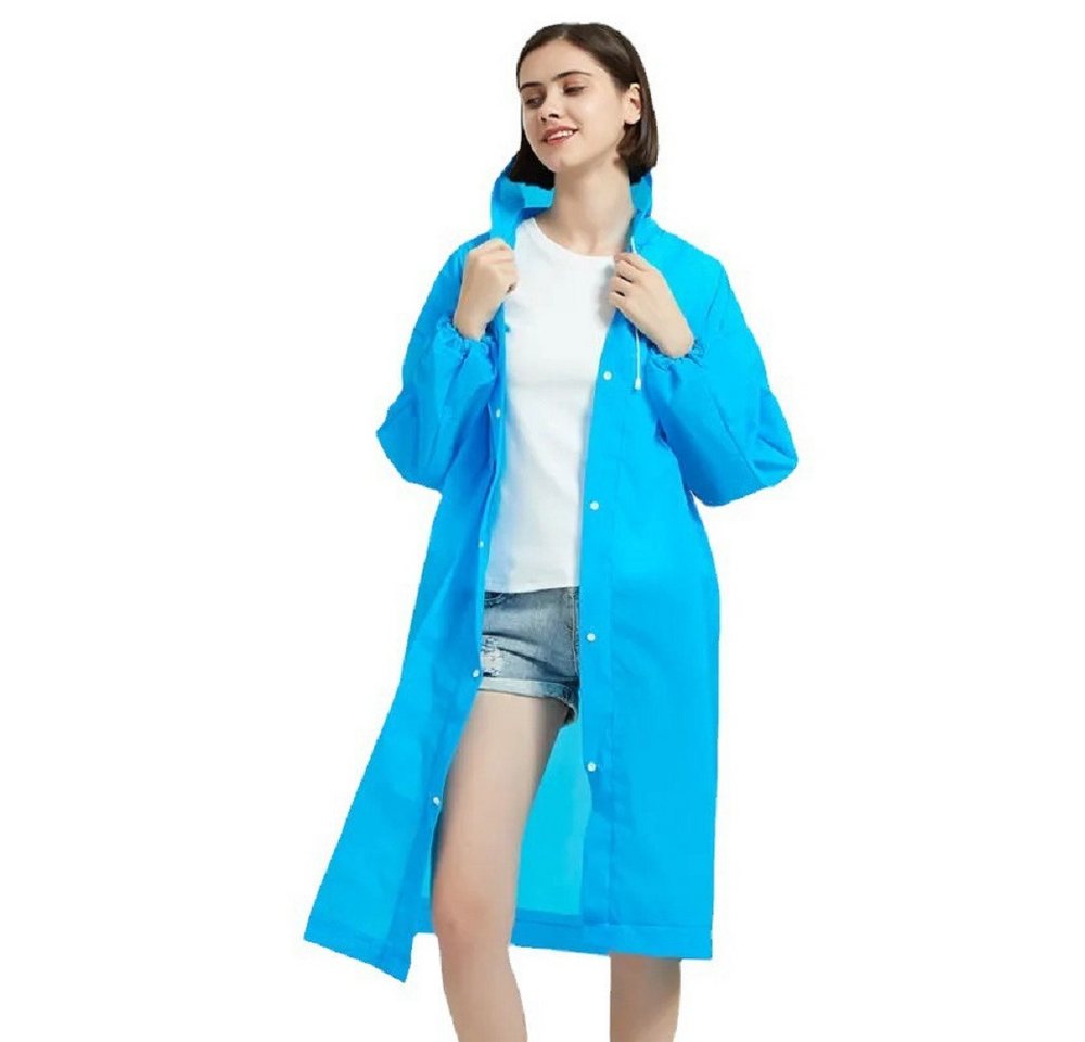 AURIVION Regenanzug Robuster Regenponcho für Wandern, Reisen & Radfahren (Set, 2-tlg., EVA Regenmantel 2 Stk., leicht & wasserdicht für Outdoor), Bequemer Outdoor Regenmantel für Damen & Herren Bild 5