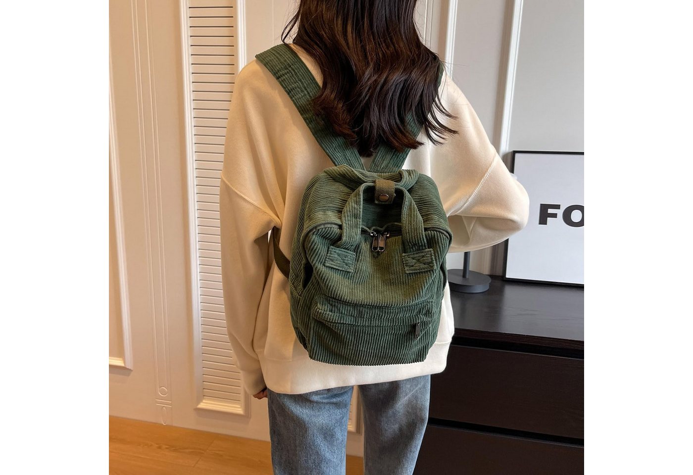 nsihing Rucksack Damen Canvas/Cord Cityrucksack Rucksäcke Daypacks, Rucksackhandtaschen Kinderrucksäcke für Schule Travel Arbeit